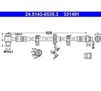 Flexible de frein 24.5143-0535.3 ATE pour MERCEDES-BENZ CLASSE M