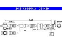 Flexible de frein 24.5143-0544.3 ATE pour SEAT SKODA VW