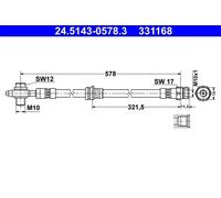 ATE Flexible de frein 24.5143-0578.3 pour Audi et VW
