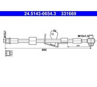 ATE 24.5143-0654.3 Flexible de frein