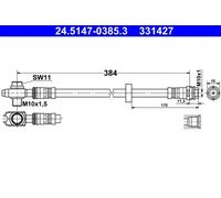 Flexible de frein 24.5147-0385.3 ATE pour SEAT VW