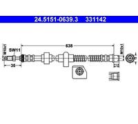 ATE 24.5151-0639.3 Flexible de frein