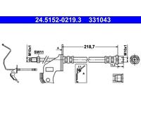 ATE Flexible de frein 24.5152-0219.3 pour Opel Astra H / Astra H GTC