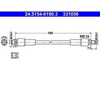 Flexible de frein 24.5154-0190.3 ATE pour AUDI A8 D3