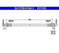 Flexible de frein 24.5158-0164.3 ATE pour MITSUBISHI PAJERO II PAJERO SPORT I