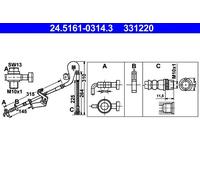 ATE 24.5161-0314.3 Flexible de frein