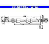 Flexible de frein 24.5162-0375.3 ATE pour VOLVO S60 II S80 II V60 I V70 III