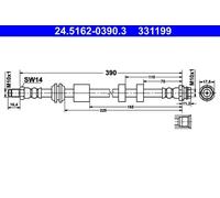 Flexible de frein 24.5162-0390.3 ATE pour FORD VOLVO