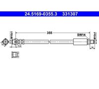 Flexible de frein 24.5169-0355.3 ATE pour BMW 7