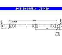 Flexible de frein 24.5169-0458.3 ATE pour BMW 3 3 Touring 3 Coupé 3 Décapotable
