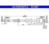 ATE 24.5169-0475.3 Flexible de frein