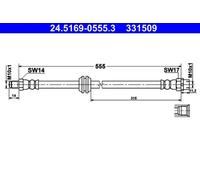 ATE Flexible de frein 24.5169-0555.3 pour BMW Série 7 (E65/E66/E67)