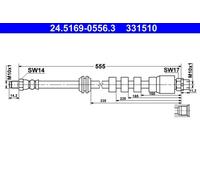 Flexible de frein 24.5169-0556.3 ATE pour BMW 5 Touring 6 6 Décapotable 5