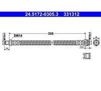 Flexible de frein 24.5172-0305.3 ATE pour MERCEDES-BENZ CLASSE C CLASSE C Coupé