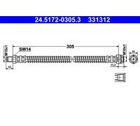 Flexible de frein 24.5172-0305.3 ATE pour MERCEDES-BENZ T-Model SL
