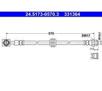 Flexible de frein 24.5173-0570.3 ATE pour MINI MINI MINI Décapotable