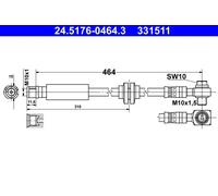 ATE 24.5176-0464.3 Flexible de frein
