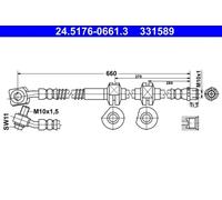 ATE Flexible de frein 24.5176-0661.3 pour OPEL Astra J GTC 2012-2015 et Cascada