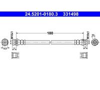 ATE Flexible de frein 24.5201-0180.3 pour Renault Kangoo / Kangoo Express / Grand Kangoo II 180 mm