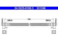 Flexible de frein 24.5225-0160.3 ATE pour VW TRANSPORTER T4 Autobus/Autocar