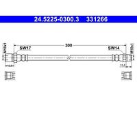 Flexible de frein 24.5225-0300.3 ATE pour PORSCHE 911 911 Targa 911 Décapotable
