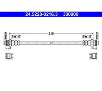 Flexible de frein 24.5228-0216.3 ATE pour ABARTH ALFA ROMEO FIAT PEUGEOT