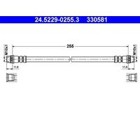 Flexible de frein 24.5229-0255.3 ATE pour CITROËN PEUGEOT RENAULT
