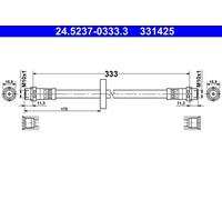 Flexible de frein 24.5237-0333.3 ATE pour VW CORRADO GOLF II PASSAT B3/B4