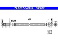 ATE Flexible de frein 24.5237-0490.3 pour Mercedes-Benz Sprinter 3-t Fourgon