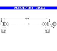 Flexible de frein 24.5239-0180.3 ATE pour RENAULT KANGOO / GRAND KANGOO II