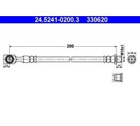 Flexible de frein 24.5241-0200.3 ATE pour OPEL ASTRA G Break ASTRA G Coupé