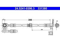 Flexible de frein 24.5241-0396.3 ATE pour OPEL ASTRA G A trois volumes