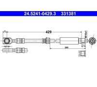 Flexible de frein 24.5241-0429.3 ATE pour OPEL ZAFIRA B Camionnette/Monospace