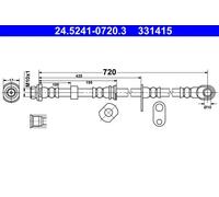 ATE Flexible de frein 24.5241-0720.3 pour Mitsubishi L200/Triton
