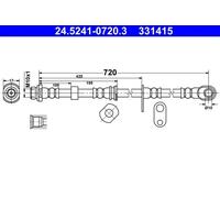 Flexible de frein 24.5241-0720.3 ATE pour MITSUBISHI L200 / TRITON