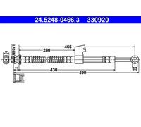 Flexible de frein 24.5248-0466.3 ATE pour HYUNDAI GETZ