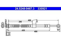 Flexible de frein 24.5248-0467.3 ATE pour HYUNDAI GETZ