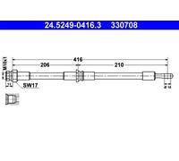 Flexible de frein 24.5249-0416.3 ATE pour MITSUBISHI VOLVO