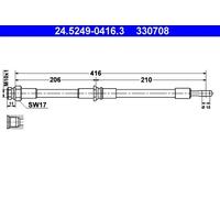 Flexible de frein 24.5249-0416.3 ATE pour MITSUBISHI VOLVO