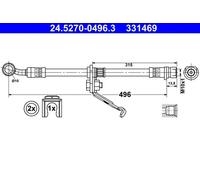 ATE 24.5270-0496.3 Flexible de frein
