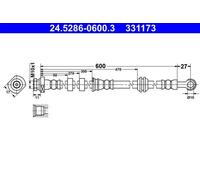 ATE 24.5286-0600.3 Flexible de frein