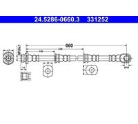 Flexible de frein 24.5286-0660.3 ATE pour MITSUBISHI PAJERO IV PAJERO III