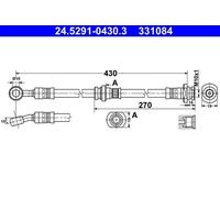 ATE Flexible de frein 24.5291-0430.3 pour Opel, Suzuki, Vauxhall, Subaru