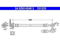 Flexible de frein 24.5292-0240.3 ATE pour NISSAN QASHQAI / QASHQAI +2 I