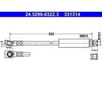 Flexible de frein 24.5298-0322.3 ATE pour OPEL SAAB