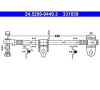 Flexible de frein 24.5299-0449.3 ATE pour FORD TRANSIT Autobus/Autocar