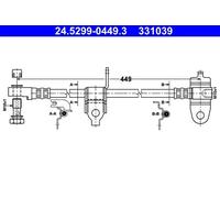Flexible de frein ATE 24.5299-0449.3, gauche