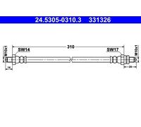 ATE Flexible de frein 24.5305-0310.3 pour Ford Fiesta IV / Scorpio I / Sierra II