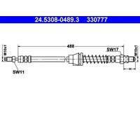 Flexible de frein 24.5308-0489.3 ATE pour FORD KA