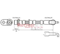 Flexible de frein 4110007 METZGER pour TOYOTA YARIS